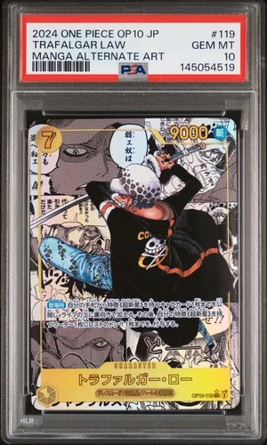 2024 ONE PIECE JAPANESE OP10-ROYAL BLOOD #119 TRAFALGAR LAW PSA 10