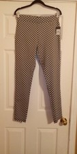 Women's Black White Patterned Tommy Hilfiger Stretchy Pants Size 8