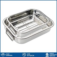 Professional Stainless Steel Oval Roasting Pan with Rack Set 30cm and 32cm