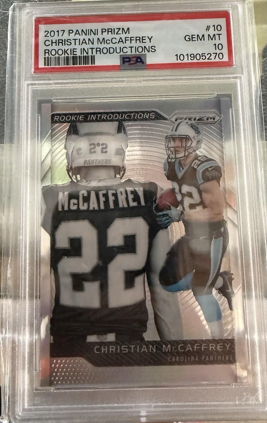 Christian McCaffrey Panini Prizm Rookie Introductions #10 Base