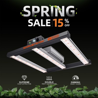 New Spider Farmer LED Grow Light G1500 Full Spectrum CostEffective pflanzenlampe