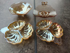 4 Amber Glassware Candy Dishes - Reflective Finish Approx 6 in.  FAST SHIPPING ! — photo 1