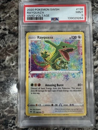 RAYQUAZA AMAZING RARE 2020 POKEMON SWSH VIVID VOLTAGE #138 MINT PSA 9