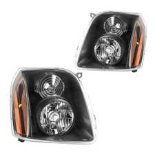 Headlight Assembly, Black Housing Compatible with 2007-2014 GMC Yukon/Yukon