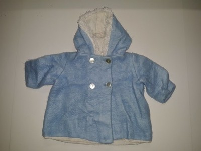 Vintage Euroacril 1970's Baby Hoodie Hooded Jacket Coat Italy Blue Quality Rare