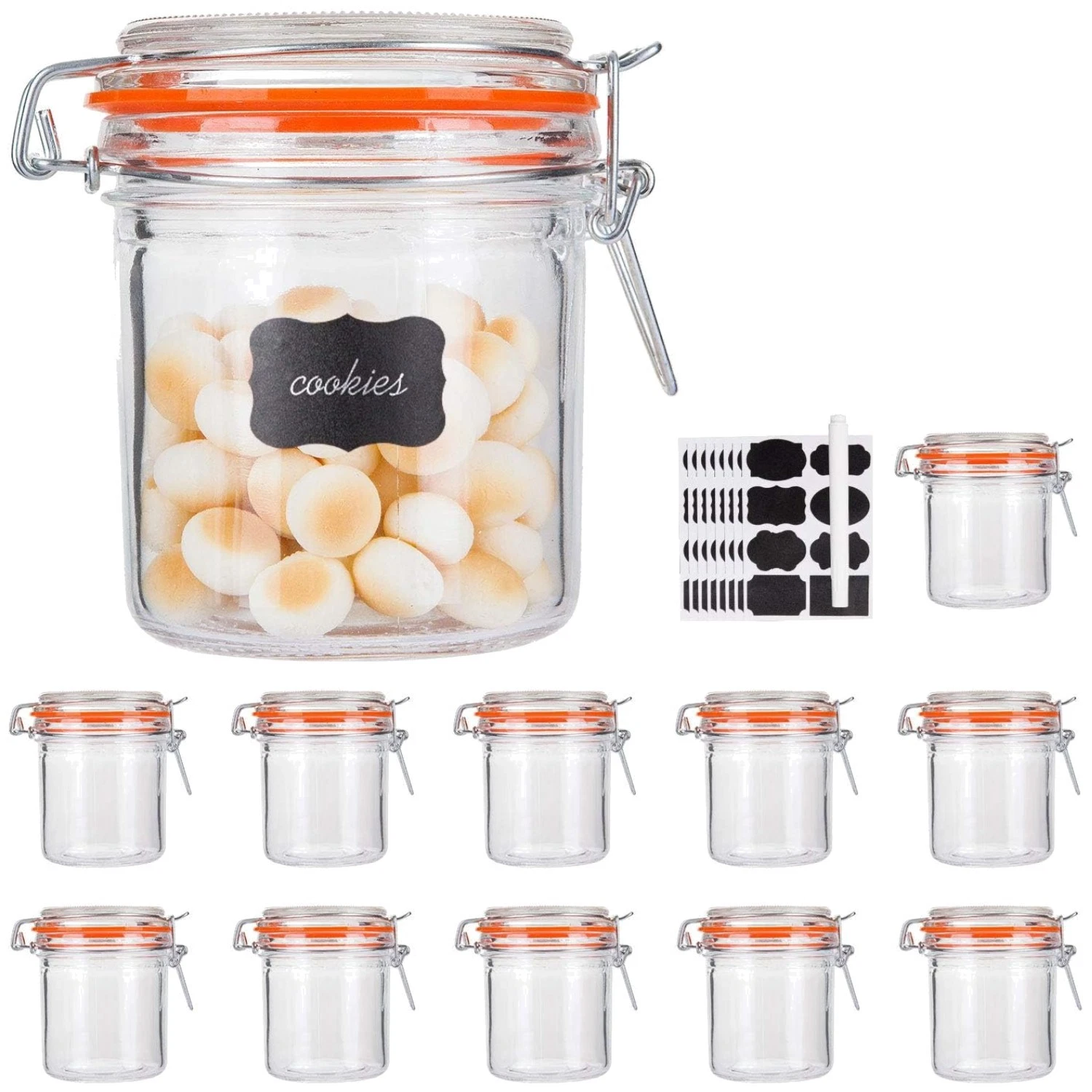 8oz Glass Jars - Home & Kitchen Storage, 12 Pack