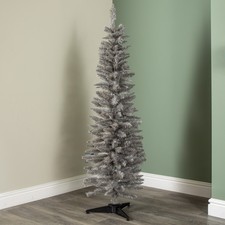 5ft (150cm) Artificial Pencil Pine Grey Christmas Tree with 168 Tips & Stand