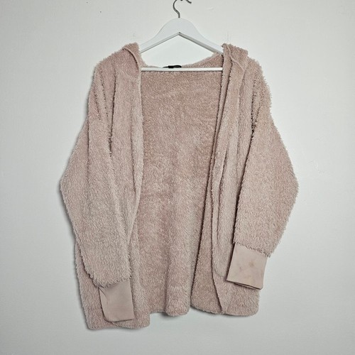 Super Plush Cozy Pink Hooded Cardigan