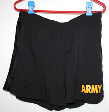 Army Shorts Physical Fitness APFU Uniform Large Black PT Uniform USGI
