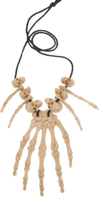 Skull Necklace Skeleton Jewelry Bone Voodoo Accessories Witch Charm Halloween Co