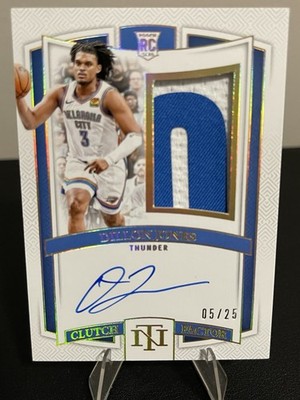 2024-25 National Treasures Clutch Factor Prime Dillon Jones #CFS-DIL /25 MEM, RC