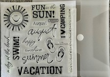NEW Close To My Heart AUGUST WORD PUZZLE Rubber Stamp Set D1290 Summer