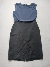 Ann Taylor LOFT Women's Sheath Knee Length 10T Blue Color Block Professional