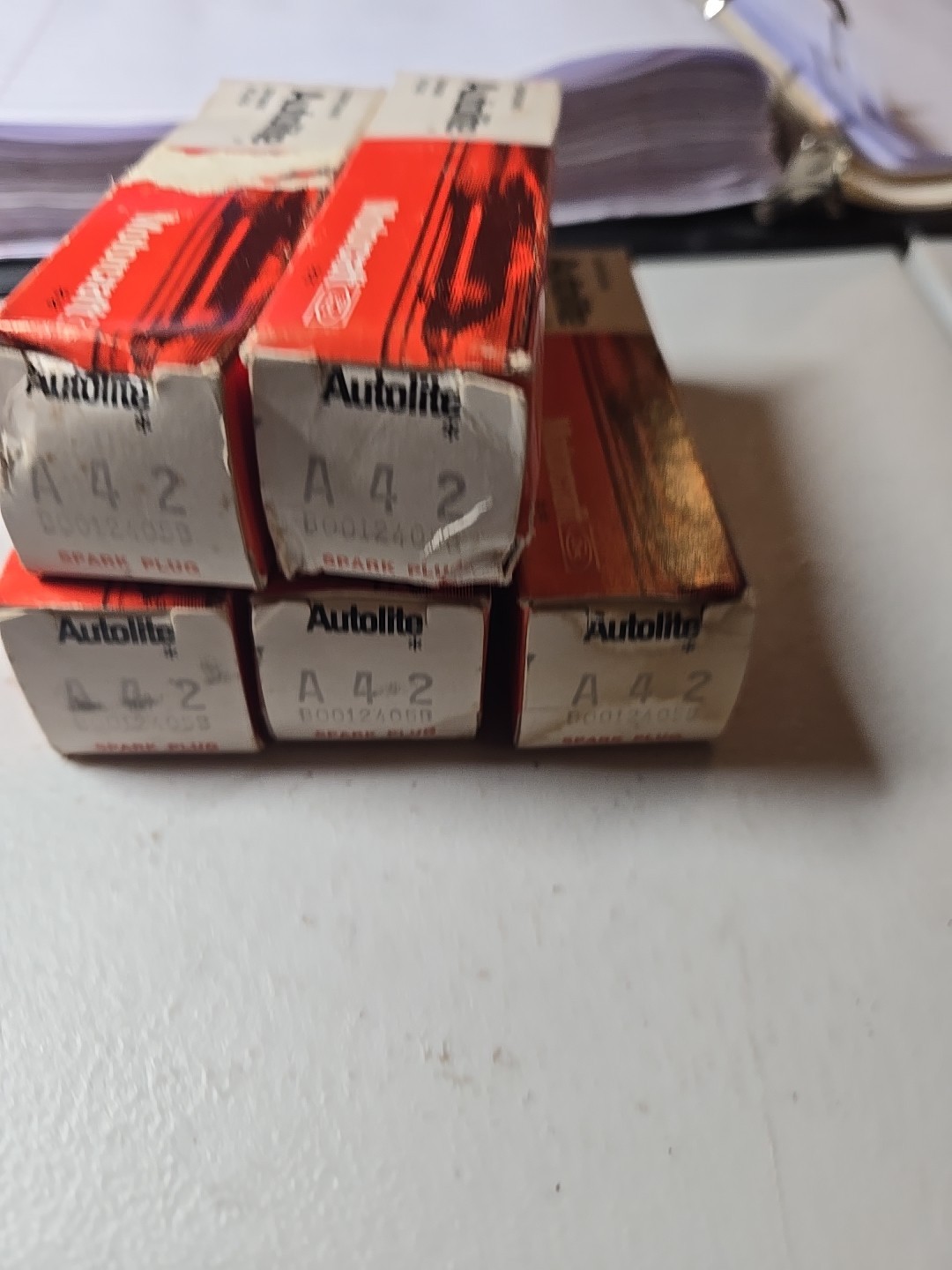 Vintage Autolite A42 Lot Of 5 Spark Plugs NOS