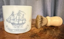Vintage Old Spice Shaving Mug Ship Friendship 6-Rib Glass Shulton 1950-1960