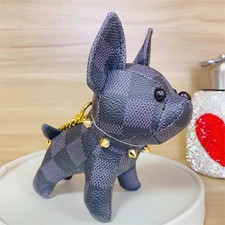 FRENCHIE DOG BAG CHARM NON BRANDED BLACK CHECKERED