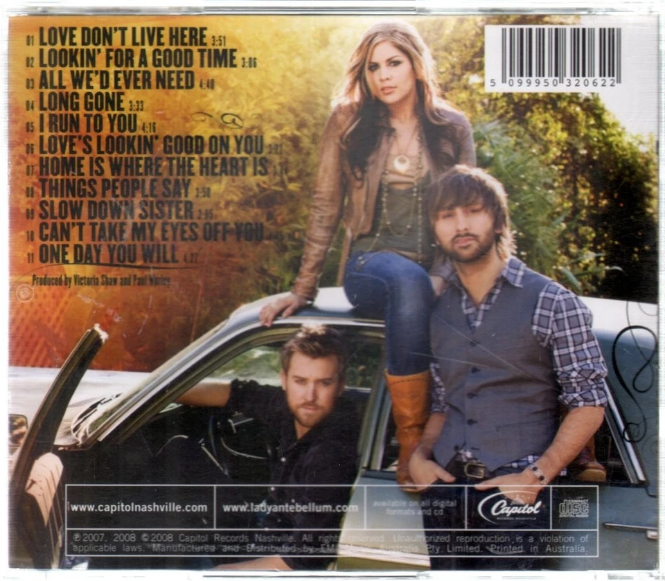 Lady Antebellum Self-Titled CD Australia Capitol  Nashville 2008 5099950320622 - Bild 2 von 2