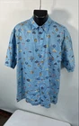 Tori Richard Men's Blue Fish Print Cotton Lawn Aloha Shirt Hawaii NWT Sz XL