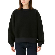 Everlane The ReNew Fleece Oversized Crew Black size XS NWT