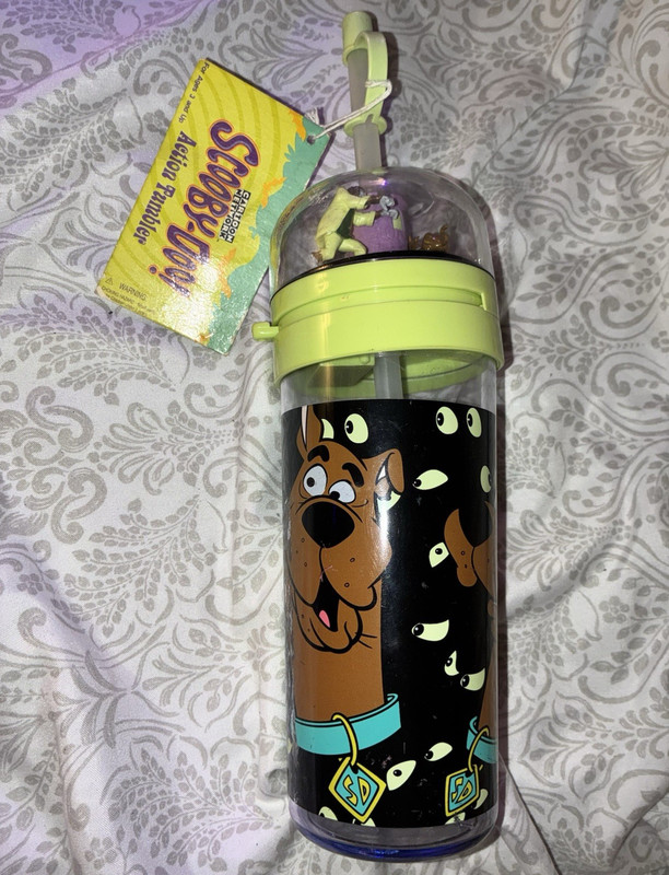 Working NWT Vintage Monogram Scooby-Doo Action Tumbler 14 oz Cartoon Network