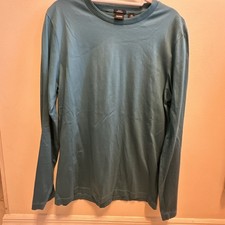 Hugo Boss LS Shirt Men's SZ L Slim Fit Mercercised Dark Teal EUC