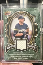 2009 Upper Deck A Piece of History - Box Score Memories Ryan Braun #BSM-RB...