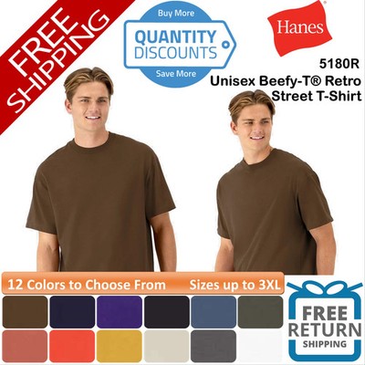 Hanes Beefy-T Short Sleeve Cotton Retro Street T-Shirt Up To 3XL