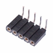 5 x 5 Pin SIL Turned Pin Right Angle Socket Connector 2.54mm