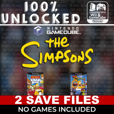The Simpsons Hit & Run Road Rage Gamecube Memory Card Unlocked Completed Saves
