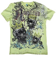 Strass Amplified Saint&Sinner Royal Skull King Rock Star Tattoo T-Shirt L 52