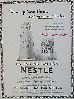 ADVERTISEMENT NESTLE FLOUR MILK PURE MILK SUGAR BISCUIT WHEAT FROM 1927 FRENCH AD