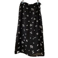 John Paul Richard Uniform Woman Long Skirt Size L Black / White Floral Lined
