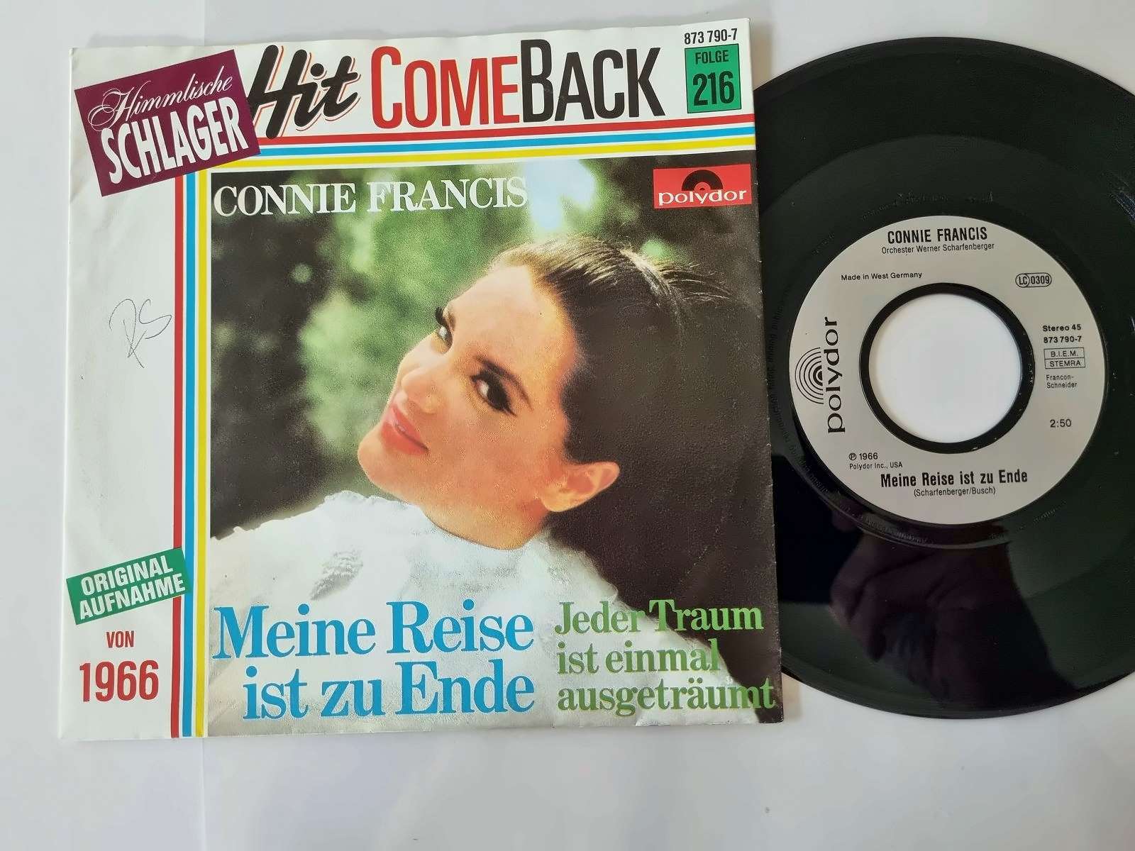Connie Francis - Meine Reise ist zu Ende 7'' Vinyl Germany