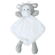 Cow Lovey Baby Security Blanket White  Gray Soft Plush Toy Unbranded