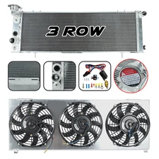3 Row Aluminum Radiator+Shroud Fan Relay For 1991-2001 Jeep Cherokee XJ Comanche