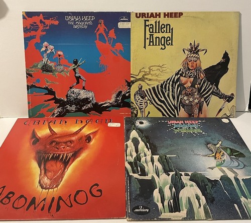 Uriah Heep Vinyl Record Album Lot x4 Fallen Angel Abominog Demons Wizards G/G