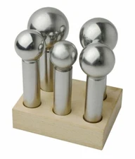 Large 5-Piece Dapping Doming Punch Set w/ Block 28 to 45 MM Forming Metal Tools