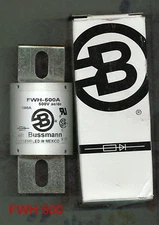 BUSSMAN FWH500  FUSE SEMICONDUCTOR 500 VOLT FWH 500   500 AMP  