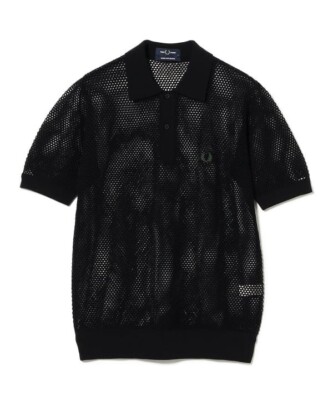 (ASK availability First) BEAMS  FRED PERRY  Open knit polo New