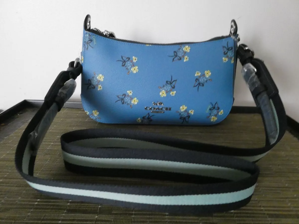 Coach blue floral crossbody sale
