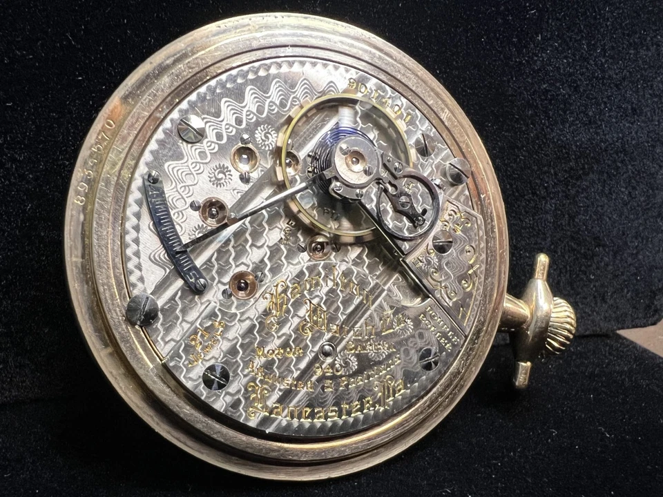 Reloj Bolsillo Hamilton Grado 940 18s 21j Mod 1 Ferrocarril Gr 1911 GF Corredor Fuerte Foto 4 de 4