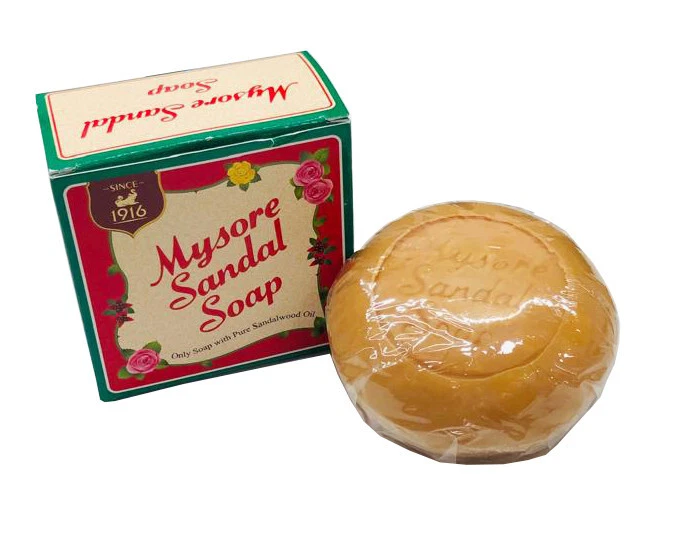 Jabón Sandalia Mysore 450 gm Aceite Herbal Natural de Sándalo Desde 1961 Paquete de 150 g X 3 Foto 4 de 4