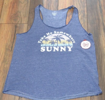 Juniors Sleeveless Top SO Perfect Tank Take Me Somewhere SUNNY