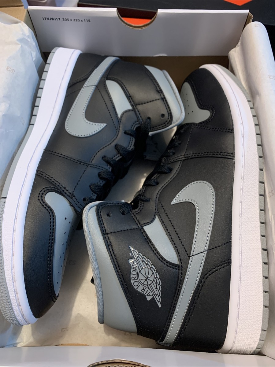 Nike WMNS Air Jordan 1 Mid Shadow Particle Grey Black Sz W