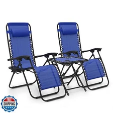 MoNiBloom 3 Pack Lounge Beach Chairs for Outside, Zero Gravity Camping Chairs