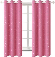 BGment Pink Star Blackout Curtains for Kid's Bedroom - Grommet Thermal Insulated