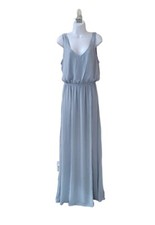 New SHOW ME YOUR MUMU XL Steel Blue Chiffon Kendall Maxi Dress Women