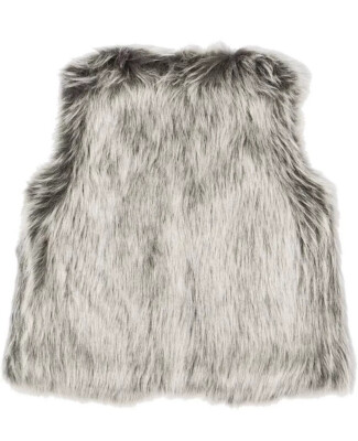 Achat Veste en fausse fourrure pour fille, couleur crème, avec capuche