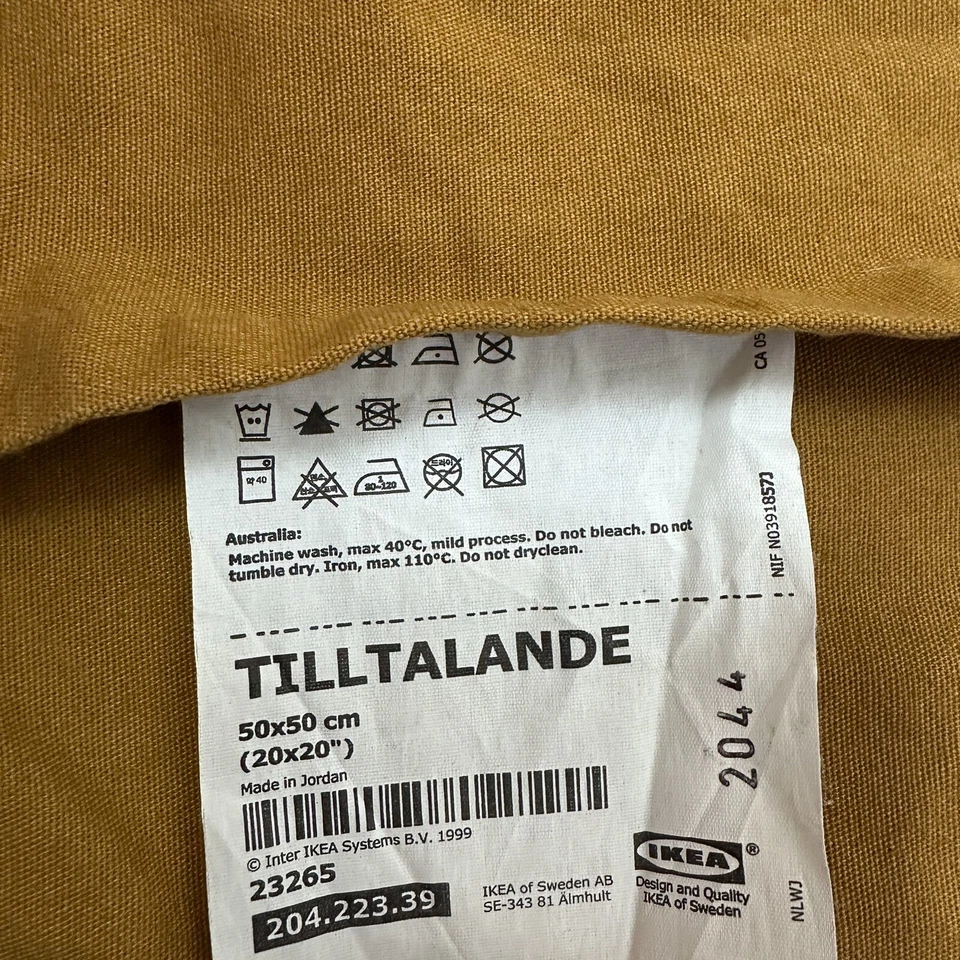 "Funda de Almohada IKEA TILLTALANDE Patrón Marrón Camel 20 x 20"" 100% Algodón Desierto" Foto 4 de 4