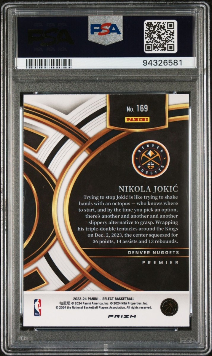 2023 Panini Select #169 Nikola Jokic Orange Flash Prizm PSA